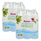 Auchan Eau minérale naturelle, Lot de 2 - 6x1L