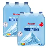 Auchan Eau de source de montagne, Lot de 2x6x1,5L