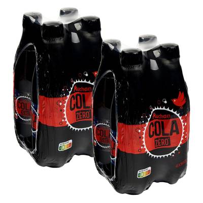 Auchan Soda cola zéro sucre, Lot de 2 - 4x50cl