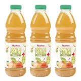 Auchan Pur jus de pomme douce sans sucres ajoutés, Lot de 3x1L