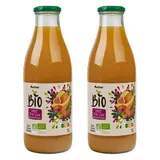 Auchan BIO Pur jus multifruits bio sans sucres ajoutés, Lot de 2x1L