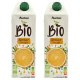 Auchan BIO Nectar d'orange bio, Lot de 2x1,5L