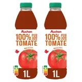 Auchan Pur jus de tomate, Lot de 2x1L