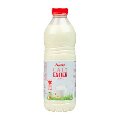 Auchan Lait frais entier, 1L