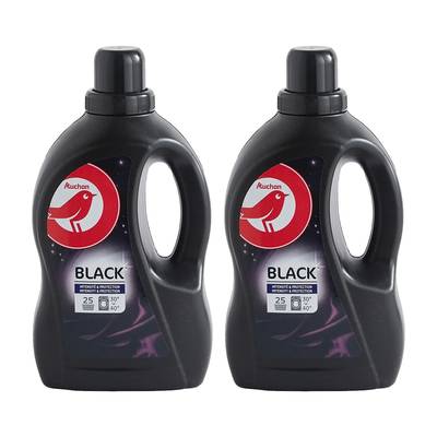 Auchan Lessive liquide intensité et protection linge noir, Lot de 2x1,5L