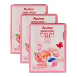 Auchan Lessive en capsules 3en1 pivoine, Lot de 3x20 capsules