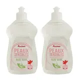 Auchan Liquide vaisselle peaux sensibles Aloe Vera, Lot de 2x500ml