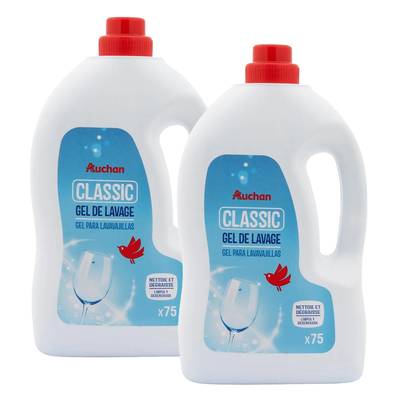 Auchan Gel vaisselle à la lavande, Lot de 2x1,5L