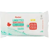 Auchan Lingettes désinfectantes sans javel, 40 lingettes