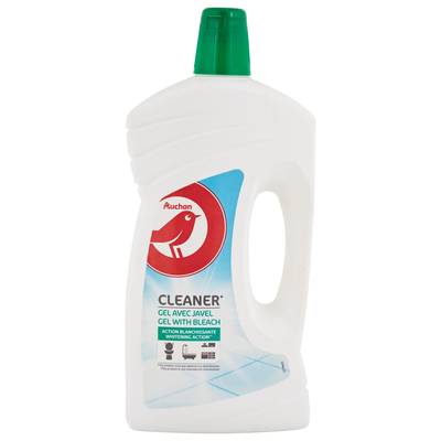 Auchan Gel nettoyant avec javel à action blanchissante, 1L