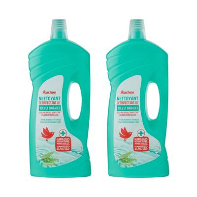 Auchan Nettoyant désinfectant multi-usages à l'eucalyptus, Lot de 2x1,5L