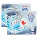 Auchan Tablettes anticalcaire lave-linge, Lot de 2x60 tablettes