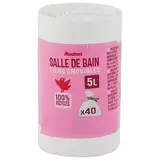 Auchan Sacs poubelle à liens détachables salle de bain 5L, 40 sacs poubelles