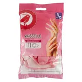 Auchan Gants à vaisselle doublure coton taille L, 1 paire