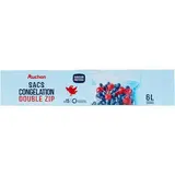 Auchan Sacs de congélation avec zip 6L grands, 15 sacs