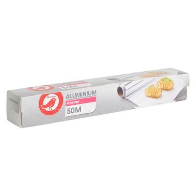 Auchan Papier aluminium résistant 50m, 1 rouleau