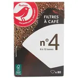Auchan Filtres à café n°4, 80 filtres