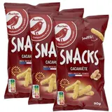 Auchan Biscuits soufflés apéritif saveur cacahuète, Lot de 3x90g