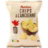 Auchan Chips à l'ancienne en sachets individuels, 6x30g