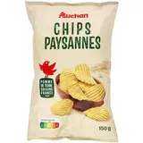 Auchan Chips paysannes ondulées nature, 150g