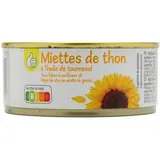 Pouce Miettes de thon à l'huile de tournesol en conserve, 160g