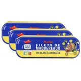 Auchan Filets de maquereaux au vin blanc et aromates en conserve, Lot de 3x176g