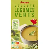 Auchan Soupe Velouté de Légumes Verts - Soupe liquide en brique familiale, 1L
