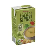 Auchan Soupe Velouté de poireaux et de pommes de terre - Soupe liquide en brique familiale, 1L