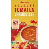 Auchan Velouté de tomates et vermicelles Soupe liquide en brique familiale, 1L