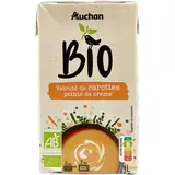 Auchan BIO Soupe Velouté de carottes et pointe de crème Bio - Soupe liquide en brique familiale, 1L