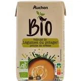 Auchan BIO Velouté de légumes du potager pointe de crème bio Soupe liquide en brique familiale, 1L