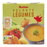 Auchan Soupe Velouté de légumes - Soupe liquide en brique individuelle, 2x30cl