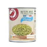 Auchan Petits Pois Vapeur en conserve, 530g