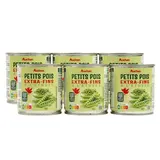 Auchan Petits pois extra-fins étuvés en conserve, Lot de 2 - 3x140g