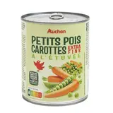 Auchan Petits pois carottes extra-fins à l'étuvée en conserve, 530g