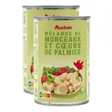 Auchan Coeurs de palmier en morceaux spécial salade en conserve, Lot de 2x250g