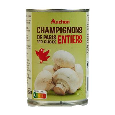 Auchan Champignons de Paris 1er choix entiers, 230g