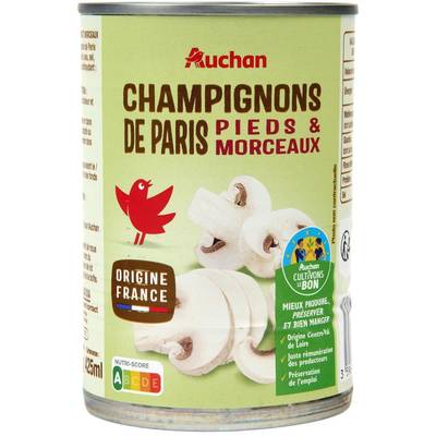 Auchan Champignon de Paris Pieds et Morceaux, 230g