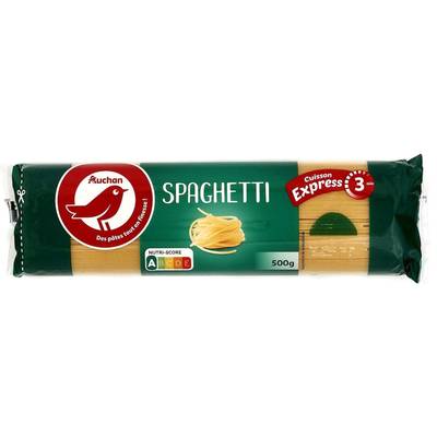 Auchan Pâtes Spaghetti Cuisson rapide, 500g