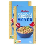 Auchan Couscous moyen en vrac, Lot de 2x1kg