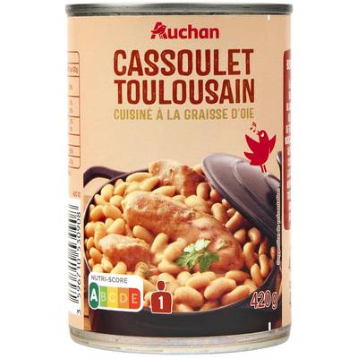 Auchan Cassoulet toulousain cuisiné à la graisse d'oie, 420g
