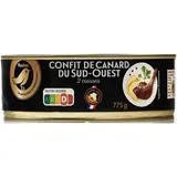 Auchan Gourmet Confit de canard IGP du Sud-Ouest 2 cuisses en conserve, 775g