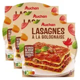 Auchan Lasagnes bolognaise en barquette individuelle micro-ondable, Lot de 3x300g