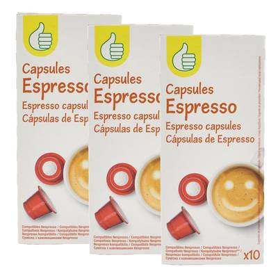 Pouce Capsules de café Espresso, Lot de 3x10 capsules