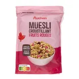 Auchan Muesli Croustillant Fruits Rouge, 450g