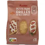Auchan Petits pains grillés au blé complet sans huile de palme, 225g
