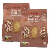 Auchan Petits pains grillés au blé complet sans huile de palme, Lot de 2x225g