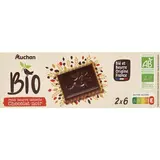 Auchan BIO Biscuits petit beurre avec tablette de chocolat noir bio, 150g