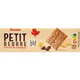Auchan Biscuits petit beurre aux pépites de chocolat, 24 biscuits - 200g