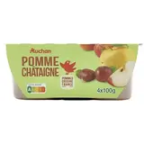 Auchan Coupelles purée de pomme châtaigne, 4x100g